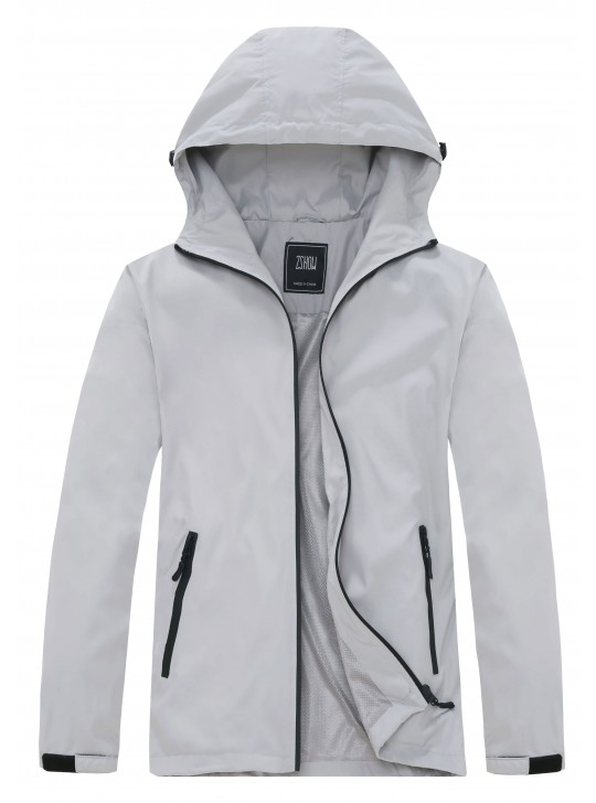 ZSHOW Men's Lightweight Packable Windproof Hooded Jacket Quick Dry Windbreaker